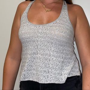 Casual grey tank top with cute criss cross back